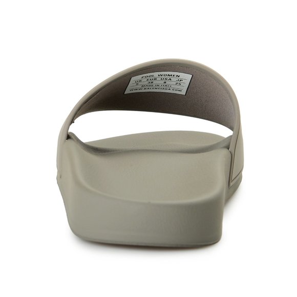 Balenciaga Women's Gray Logo Print Lool Slide Flip Flop Shoes - Picture 3 of 8